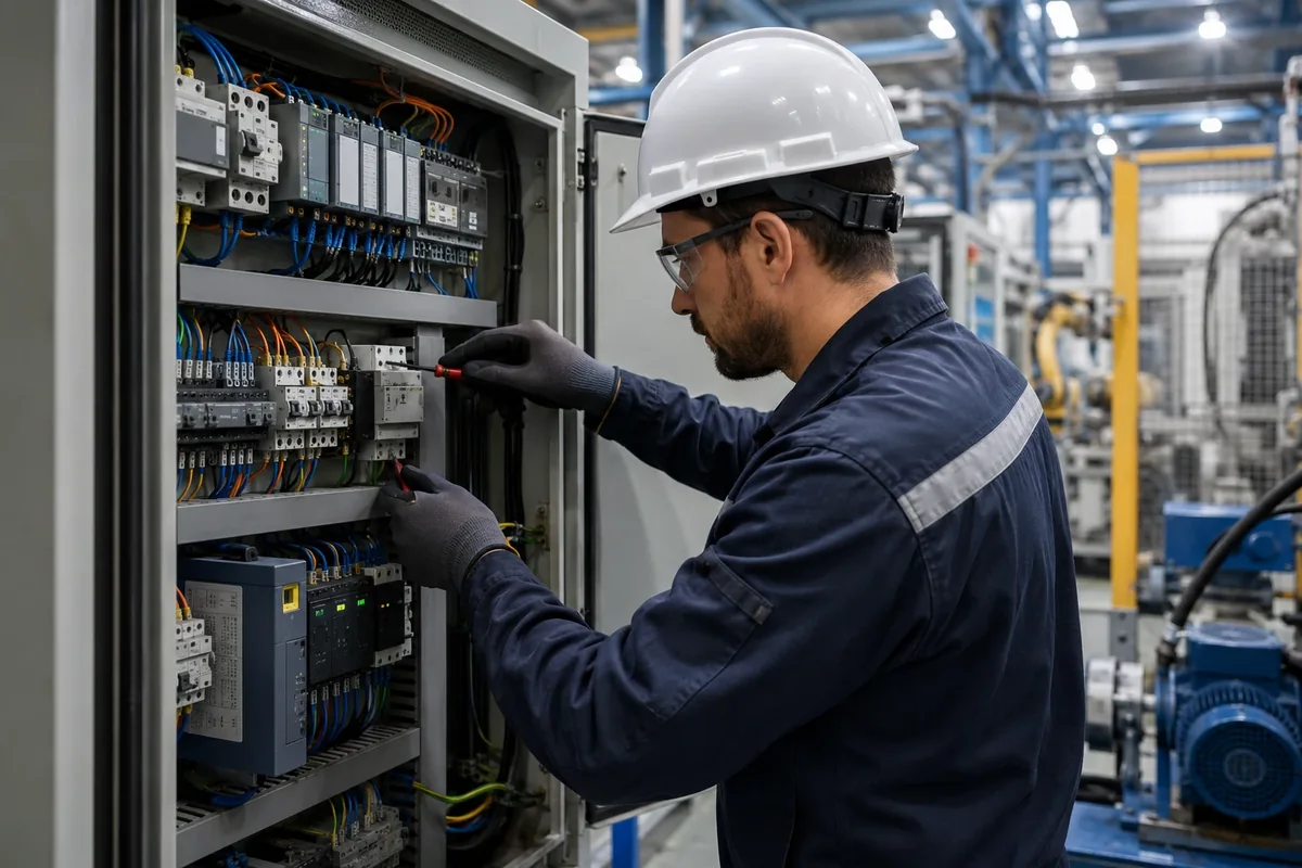 Tablero industrial, motores trifásicos y automatización eléctrica