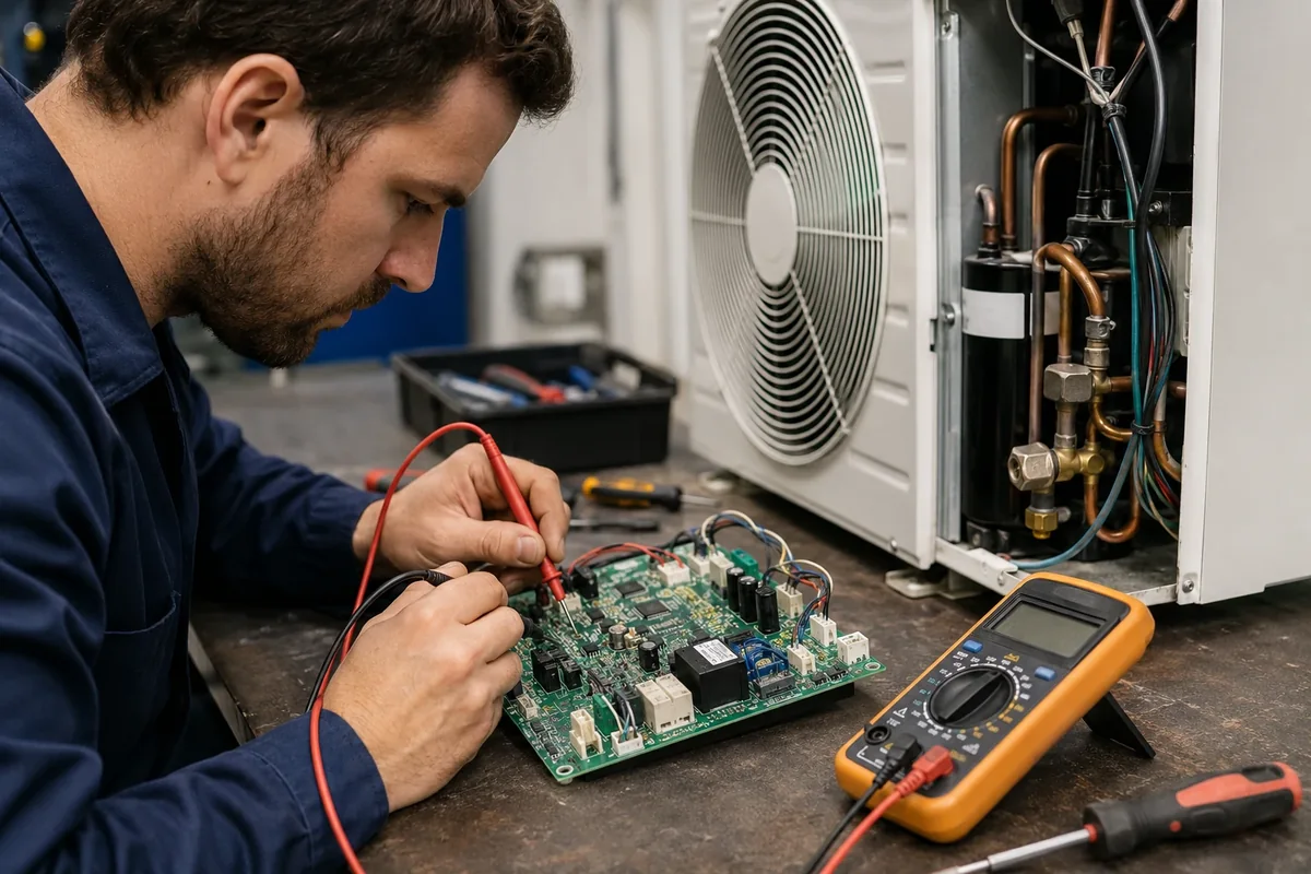 Diagnóstico y reparación de placas electrónicas para aire acondicionado